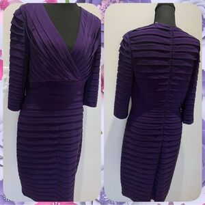 Adrianna Papell Deep Purple Long Sleeve Dress